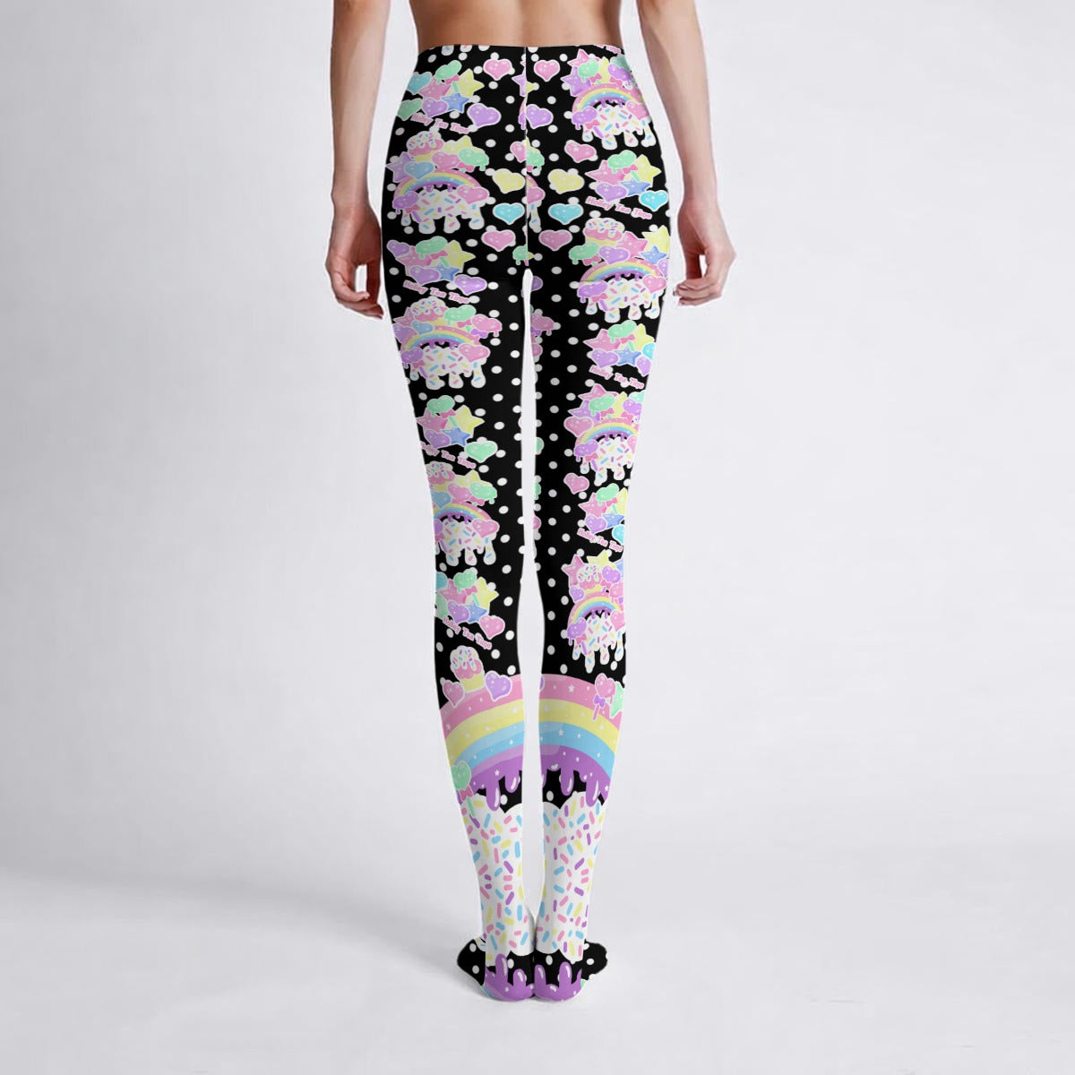 Rainbow Sweets Stretchy Tights (Cute Polka Dots Black)