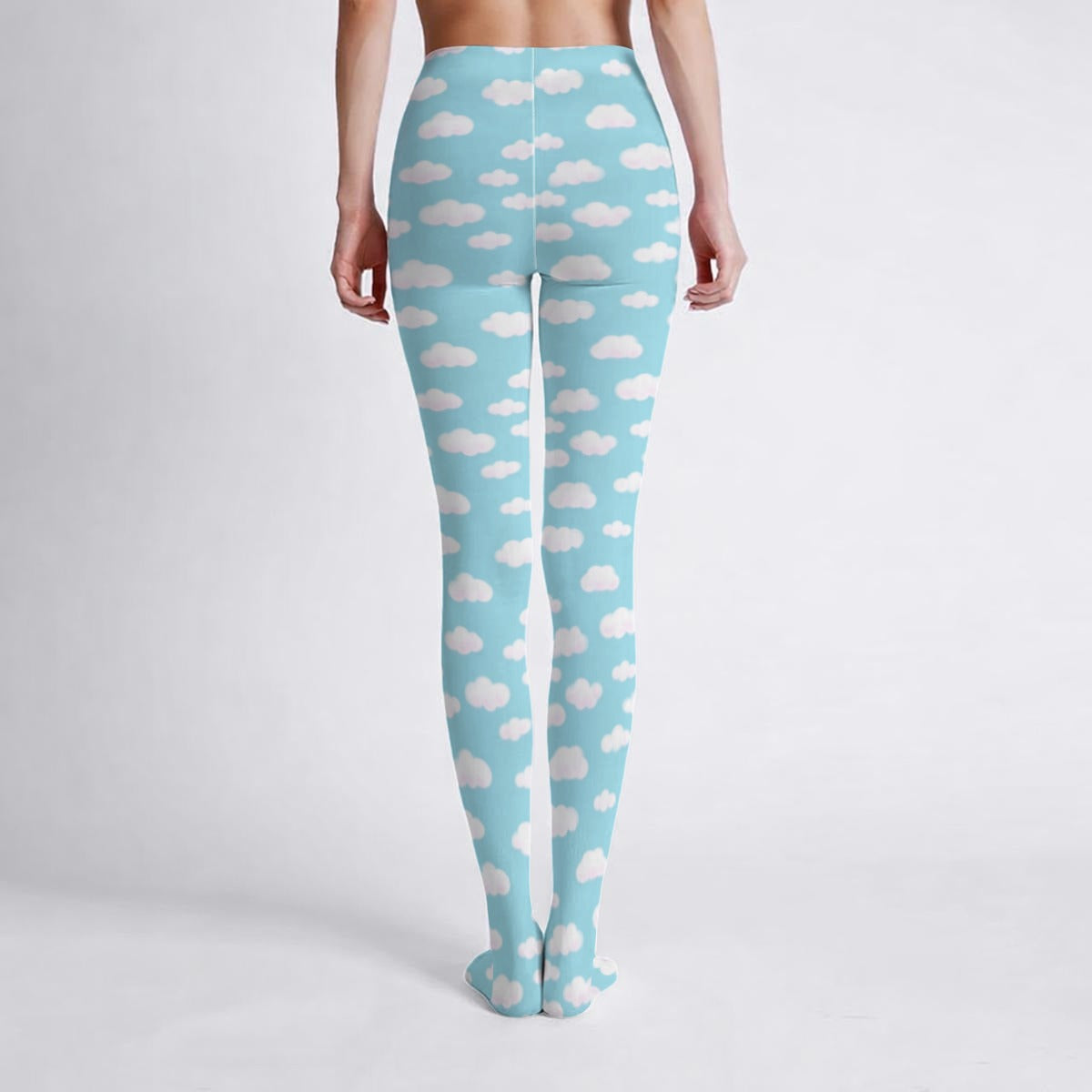 Dreamy Clouds Stretchy Tights (Sky Blue)