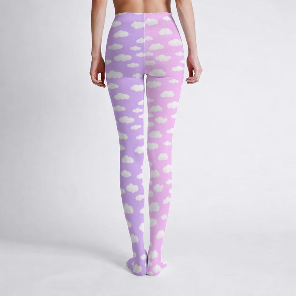 Dreamy Clouds Stretchy Tights (Taffy Pink x Lilac)
