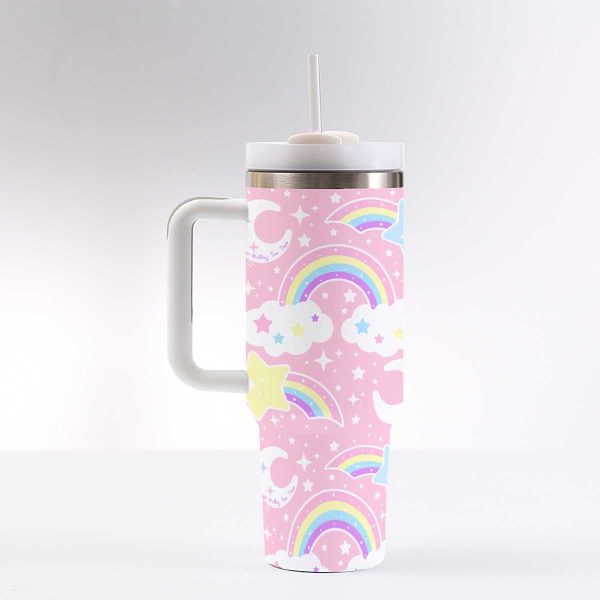 Dreamy Rainbow Pink 40 oz Tumbler With Handle