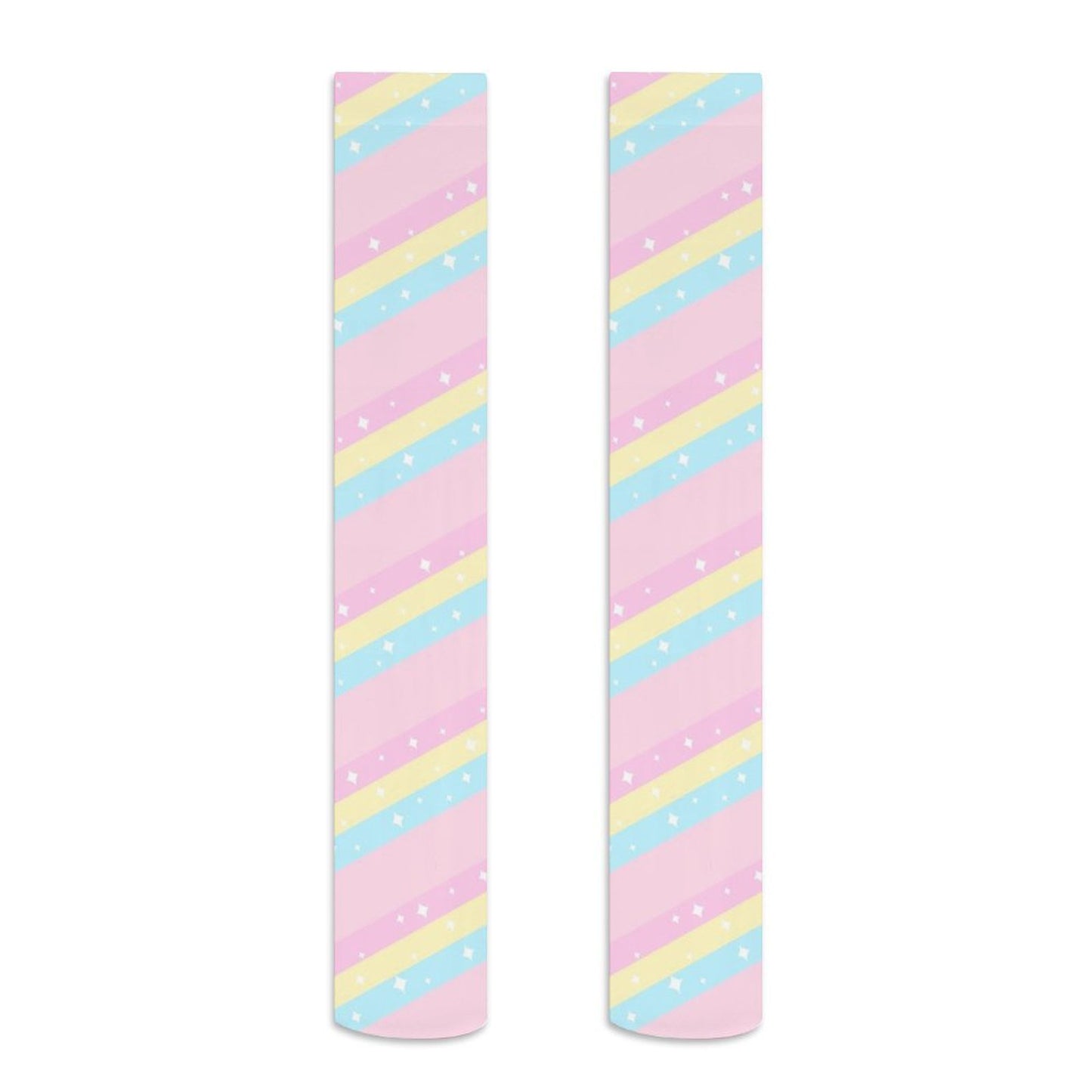 Fairy kei Yumekawaii Kawaii fashion pastel rainbow stripes harajuku fashion jfashion pop kei magical girl mahou shoujo over the knee stocking socks pink