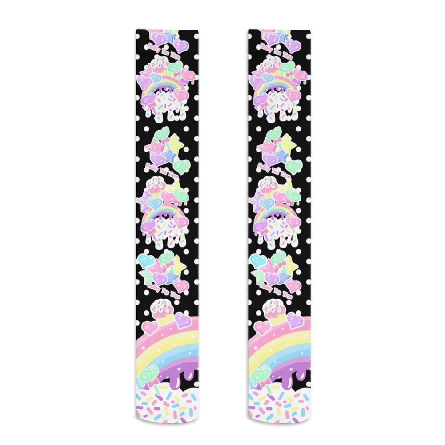 Rainbow Sweets Over Knee Stocking Socks (Black)