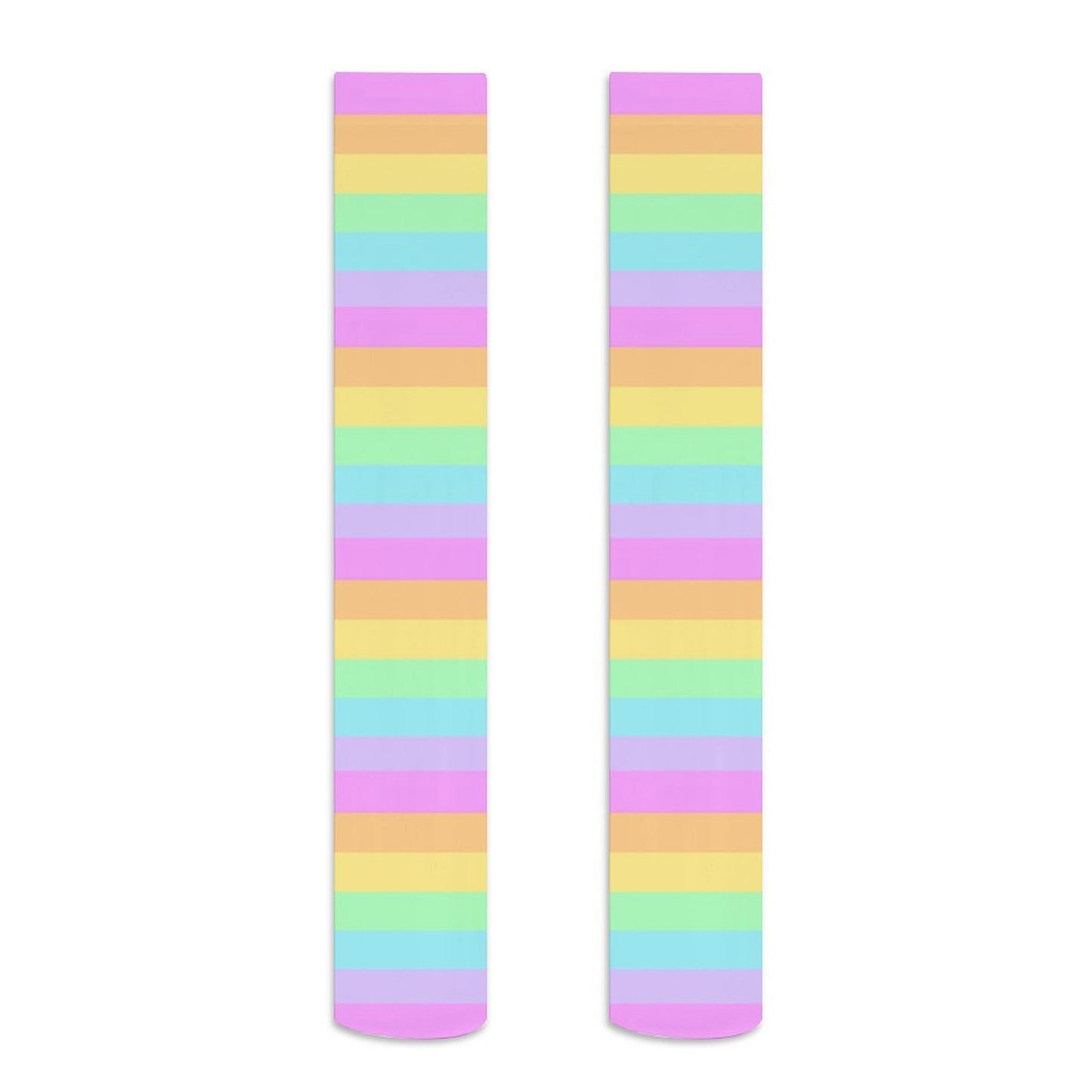 Fruity Rainbow Over Knee Stocking Socks (Color Block)