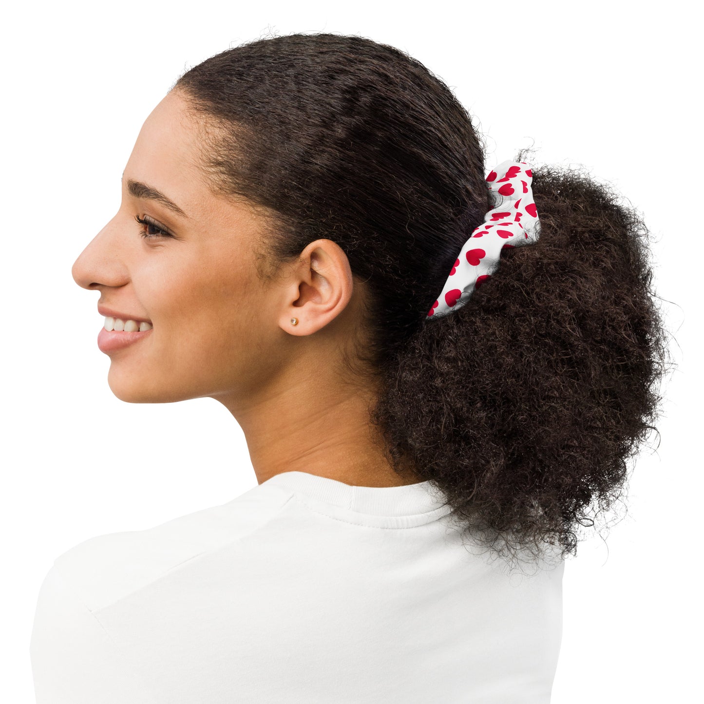 Sweet Love Hearts Scrunchie (Red x White)