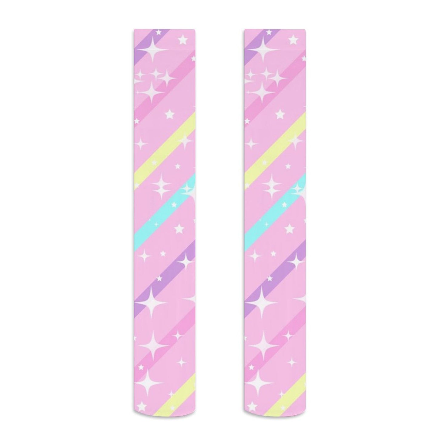 Sparkle Stars Over Knee Stocking Socks (Pink)