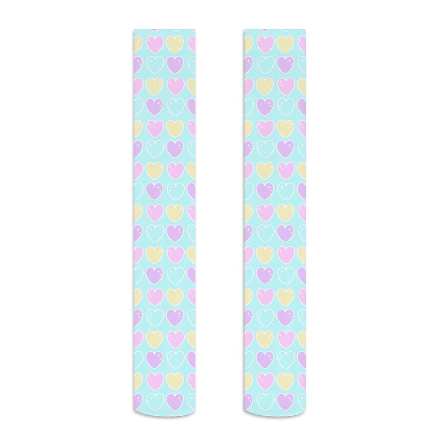 Sweet Love Hearts Over Knee Stocking Socks (Blue)