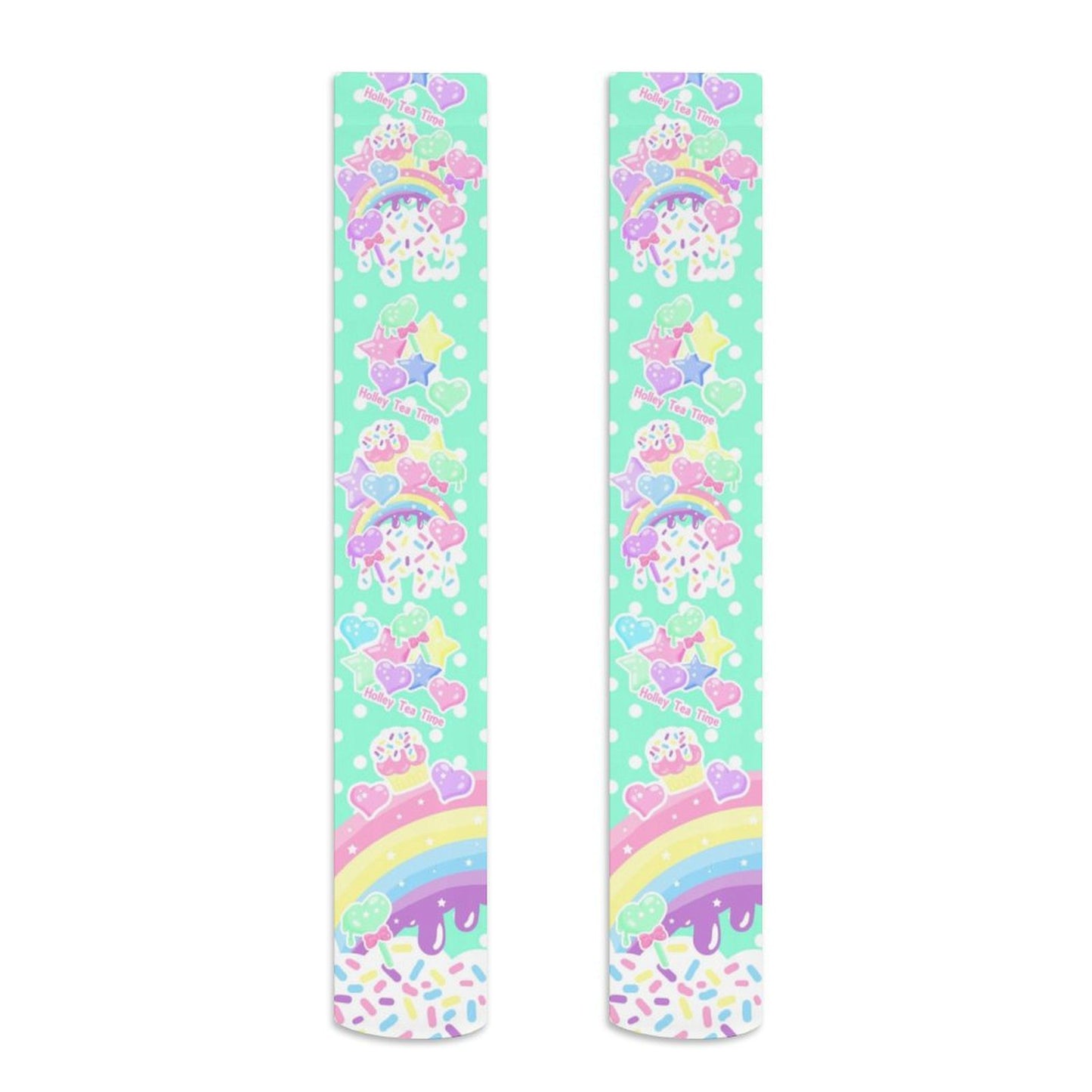 Rainbow Sweets Over Knee Stocking Socks (Mint)