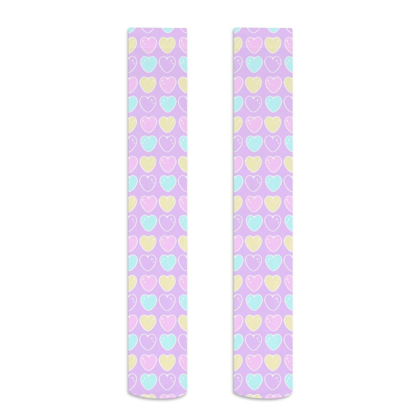 Sweet Love Hearts Over Knee Stocking Socks (Purple)