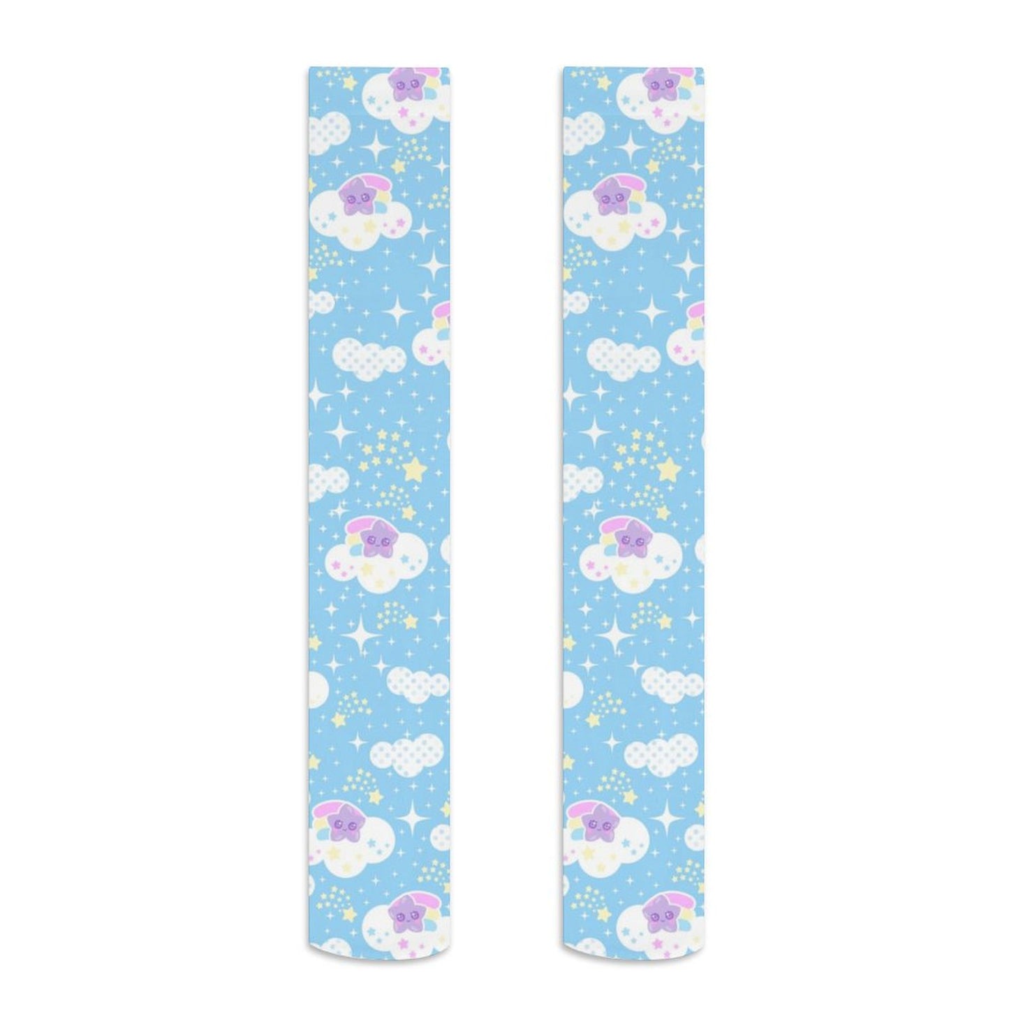 Shooting Star Clouds Over Knee Stocking Socks (Blue)