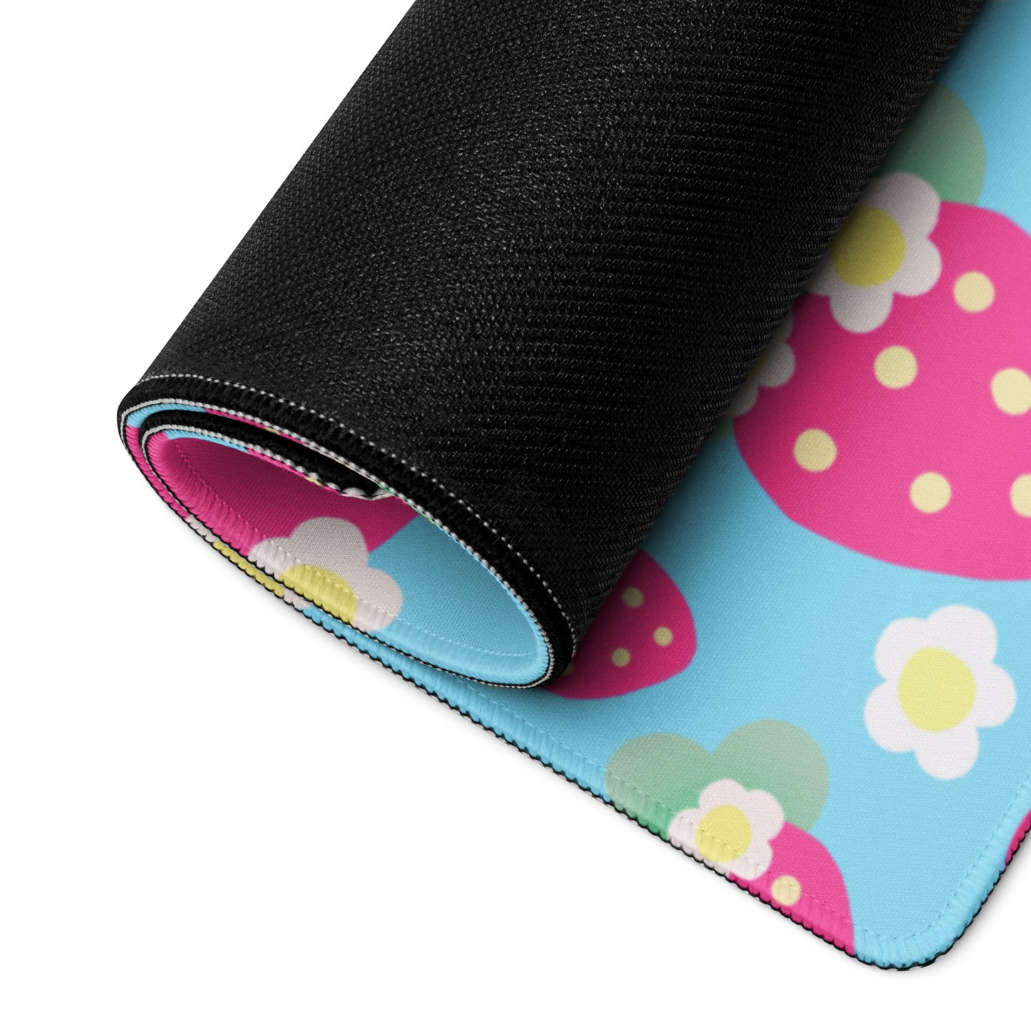 Strawberry Cutie Desk Mat Gaming Mouse Pad (Fruity Berry Blue)