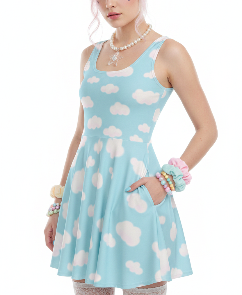 cute cheap skater dresses Floral Skater Dress  Cute Summer Party Dress