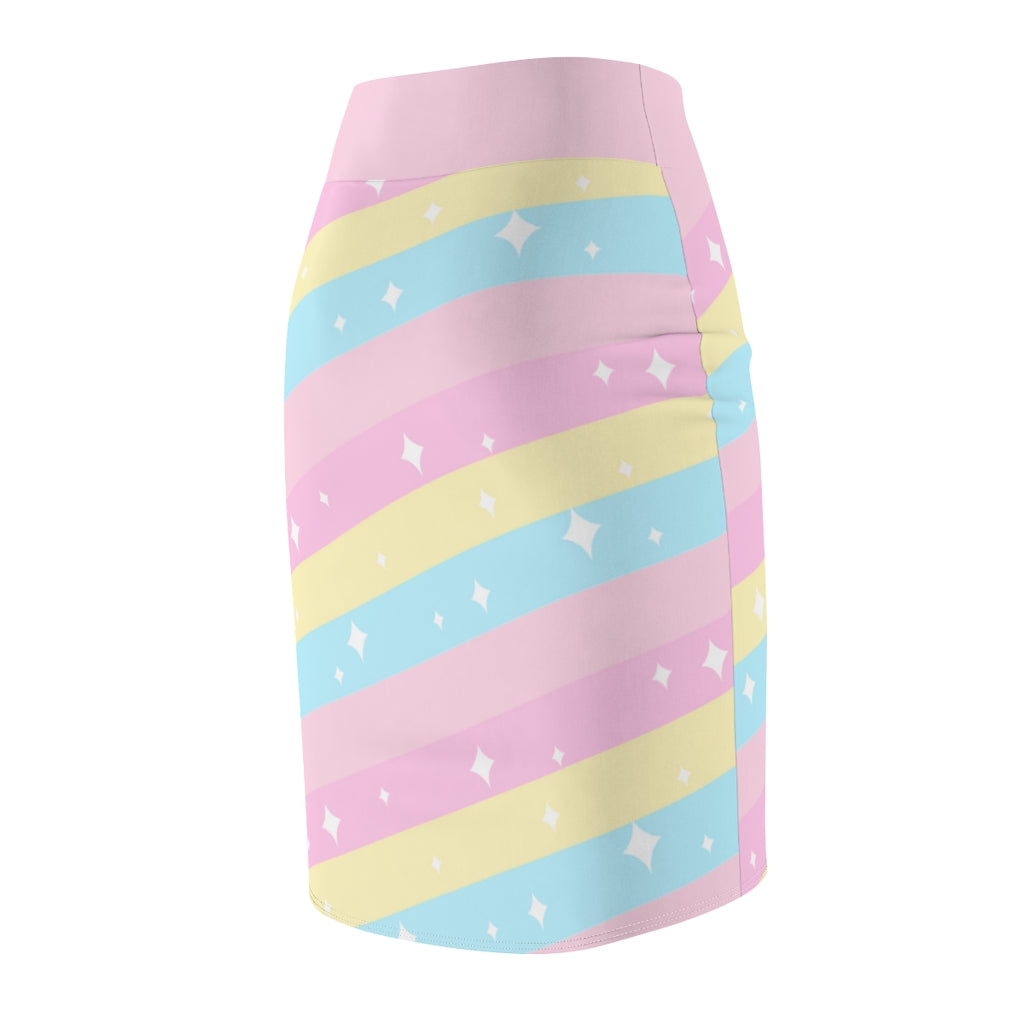 Teatime Fantasy Rainbow Women's Pencil Skirt