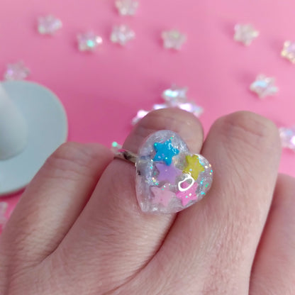 SWEETHEART RING - COLORFUL STARS SPARKLE