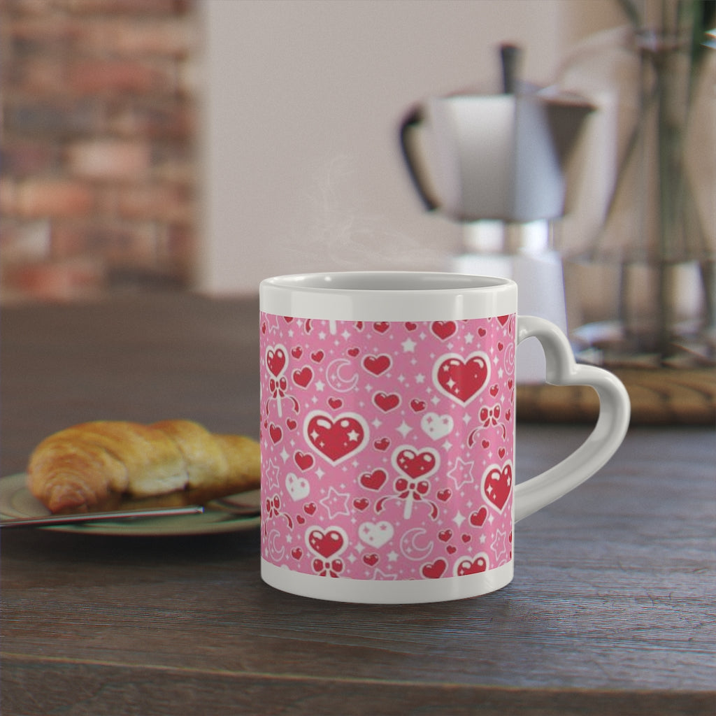 Sweet Feelings Pink Heart-Shaped Mug