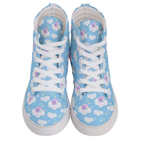 Shooting Star Clouds Blue women's hi-top sneakers [made to order]