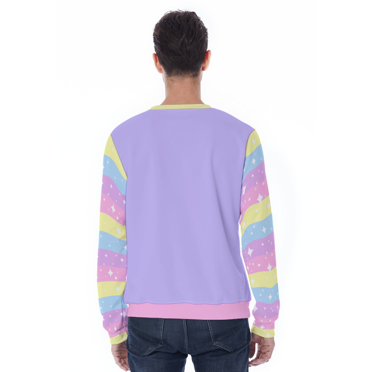 Happy Rainbow Cloud Purple Men's Sweatshirt
