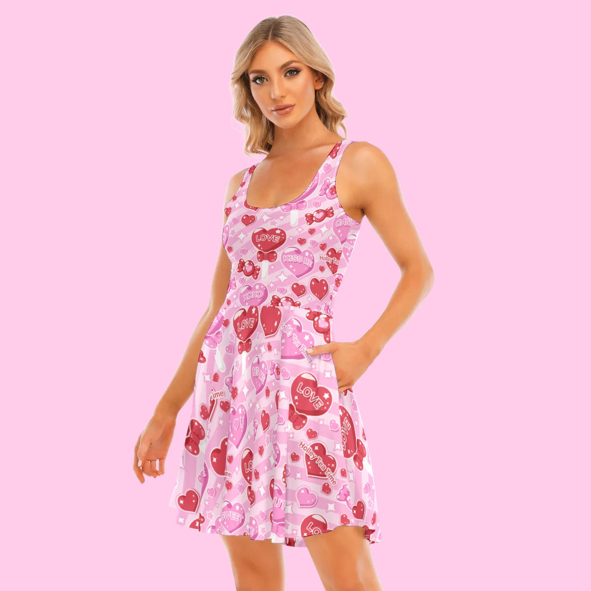 love skater dress Red and Pink Hearts Skater Dress