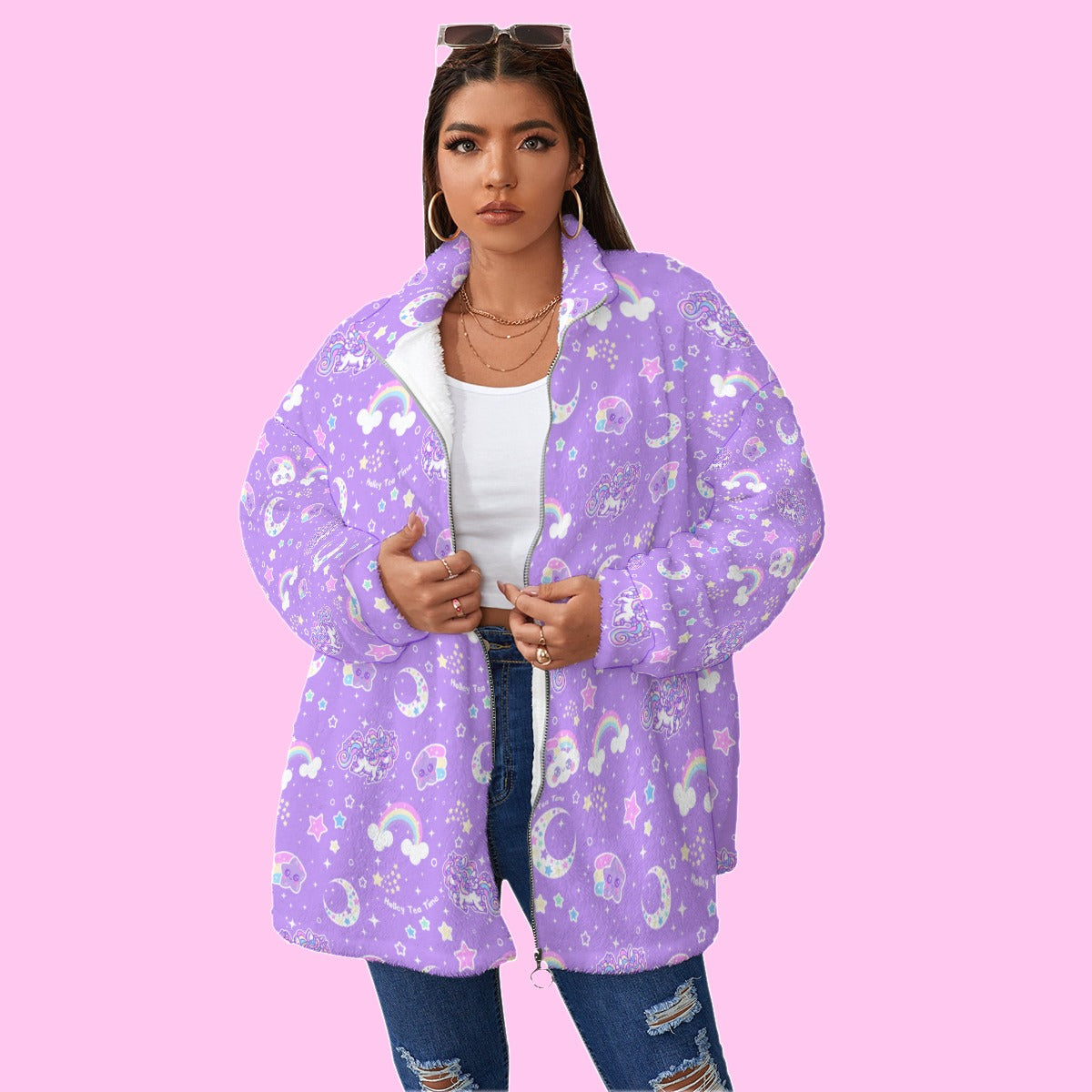 Fuzzy fleece outlet coat