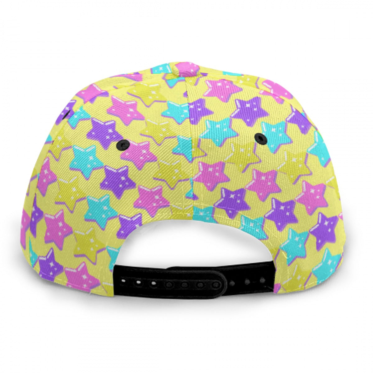 Electric Star Wave Yellow Baseball Cap With Flat Brim