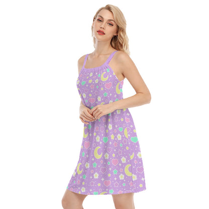 Magical Spring Purple Women's Sleeveless Cami Dress