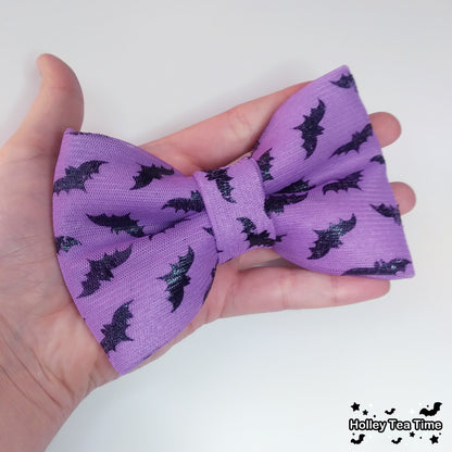 Spooky Cutie Bats Hair Bow Pin & Clip (Large Size)