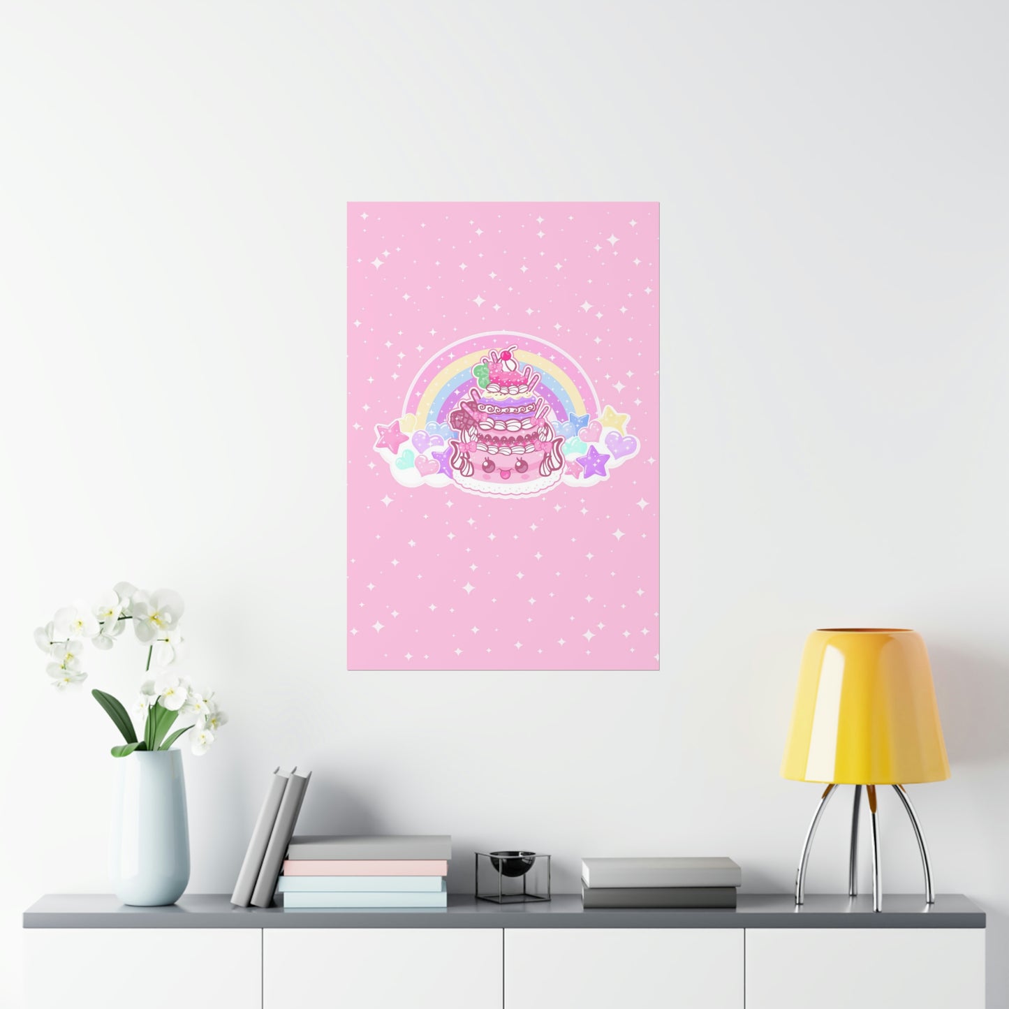 Kawaii Sparkle Cake Premium Matte Poster