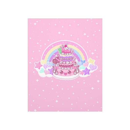 Kawaii Sparkle Cake Premium Matte Poster