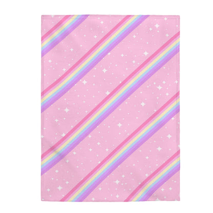 Kawaii Sparkle Cake Rainbow Beam Plush Blanket