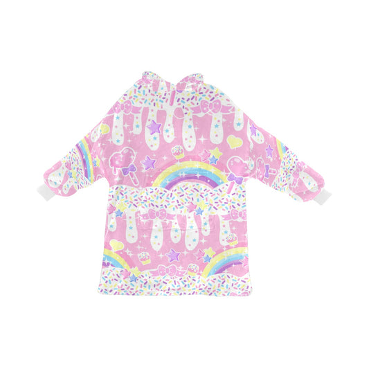 Rainbow Sweets Pink Blanket Hoodie