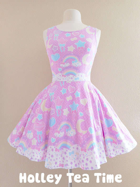 Pastel party pink skater dress [made to order]