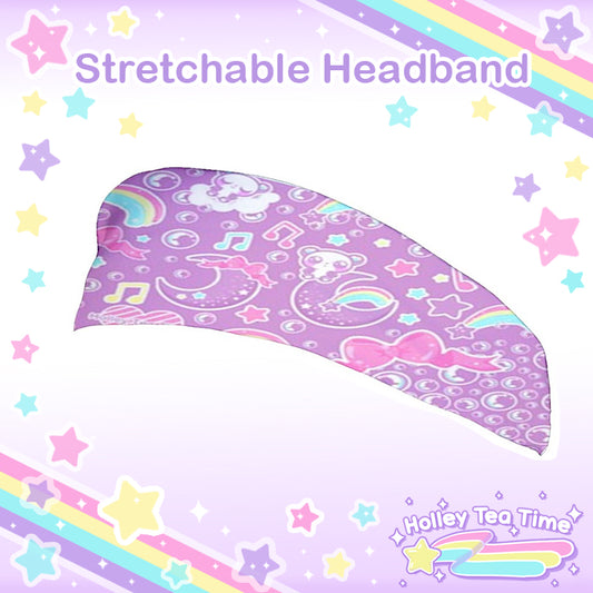 Bubbly Dreams Purple Stretchable Headband [Made To Order]