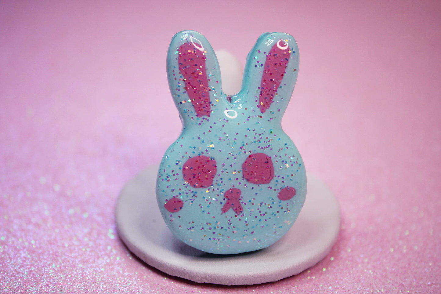 Sparkle Bunny Glitter Pin (Mint Blush)