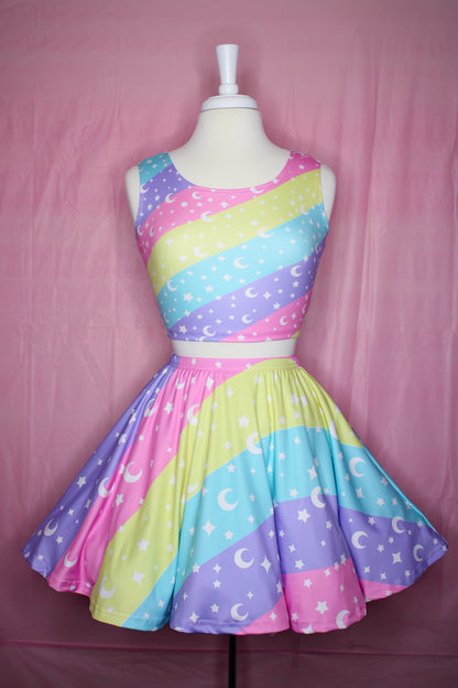 Cosmic Rainbow Skater Skirt [Made To Order]