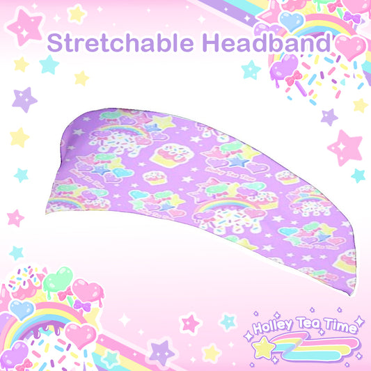 Rainbow Sweets Purple Stretchable Headband [Made To Order]