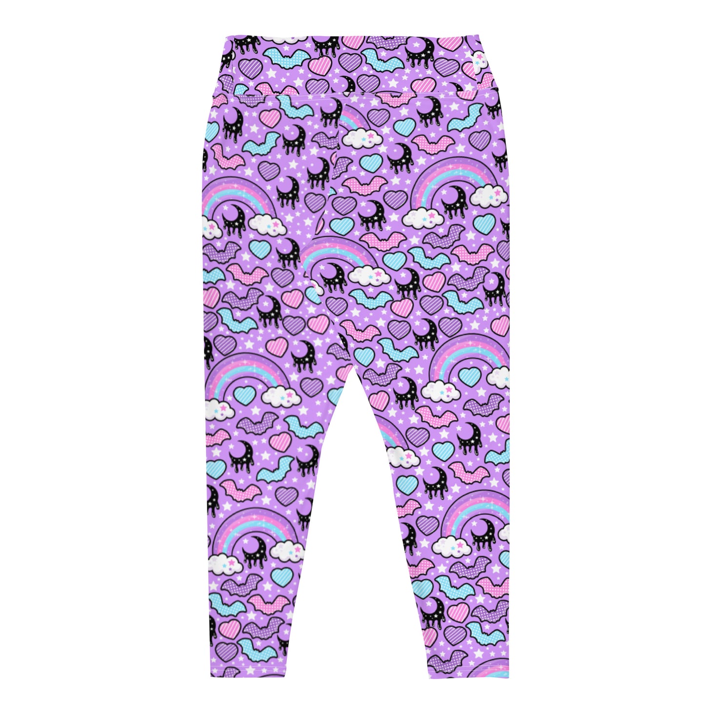 Rainbow Spooky Bats Purple Plus Size Leggings