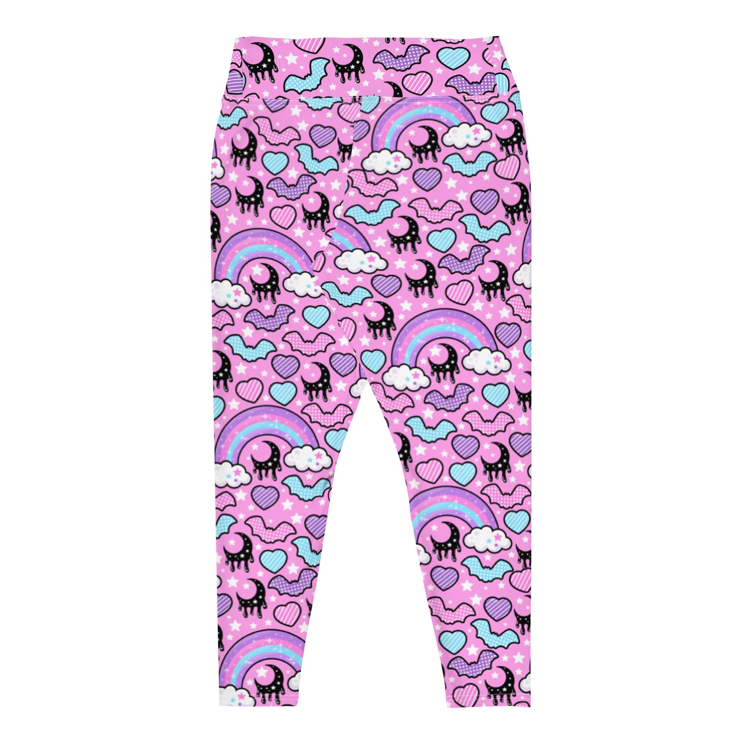 Rainbow Spooky Bats Pink Plus Size Leggings