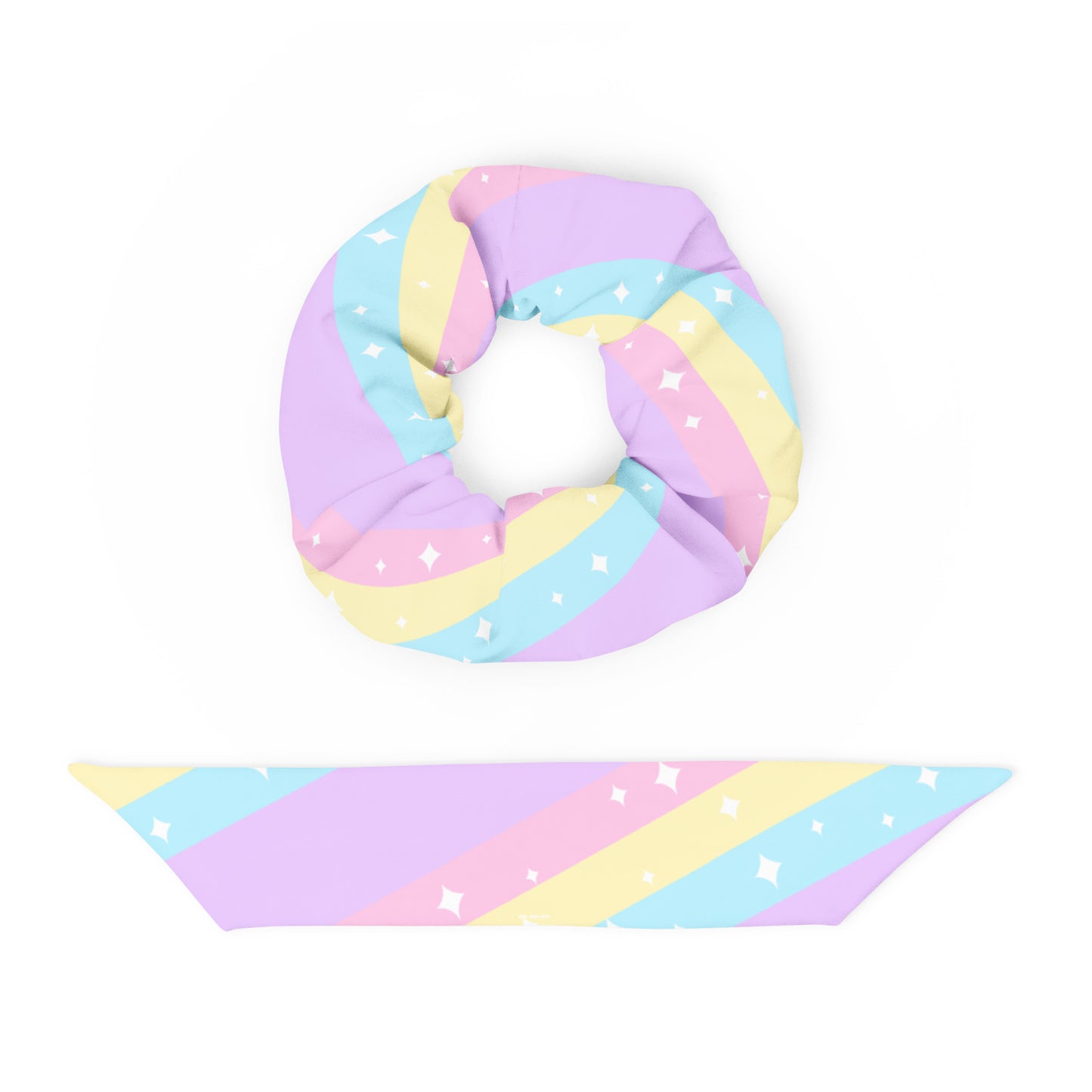 Teatime Fantasy Purple Rainbow Scrunchie