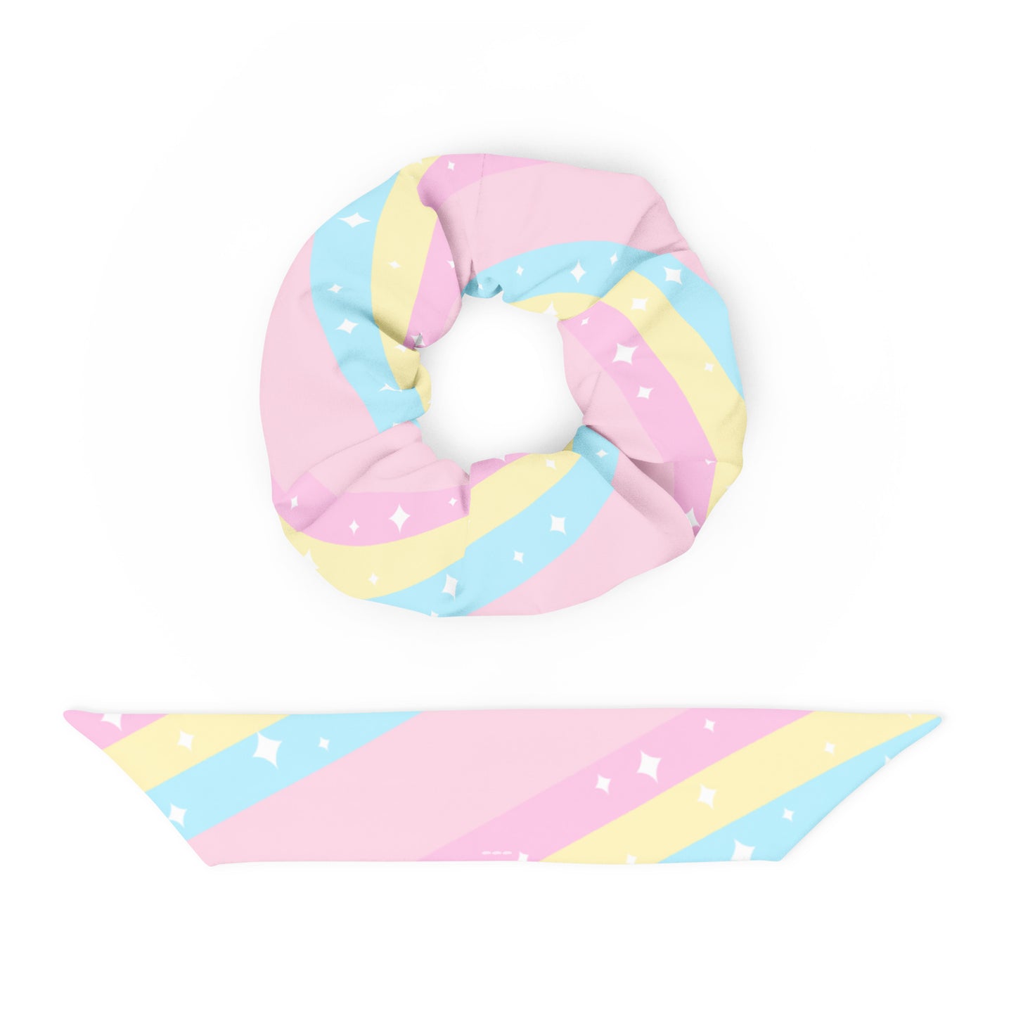 Teatime Fantasy Pink Rainbow Scrunchie
