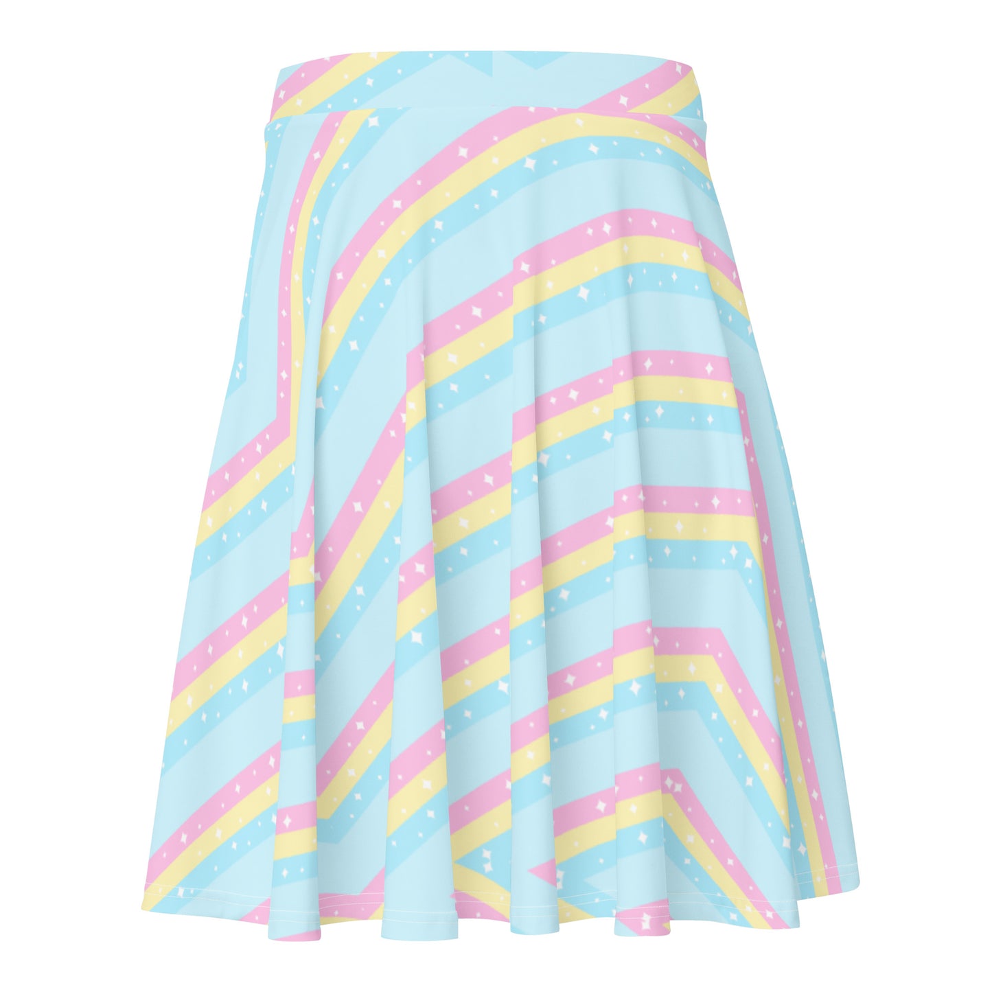 Teatime Fantasy Blue Rainbow Skater Skirt