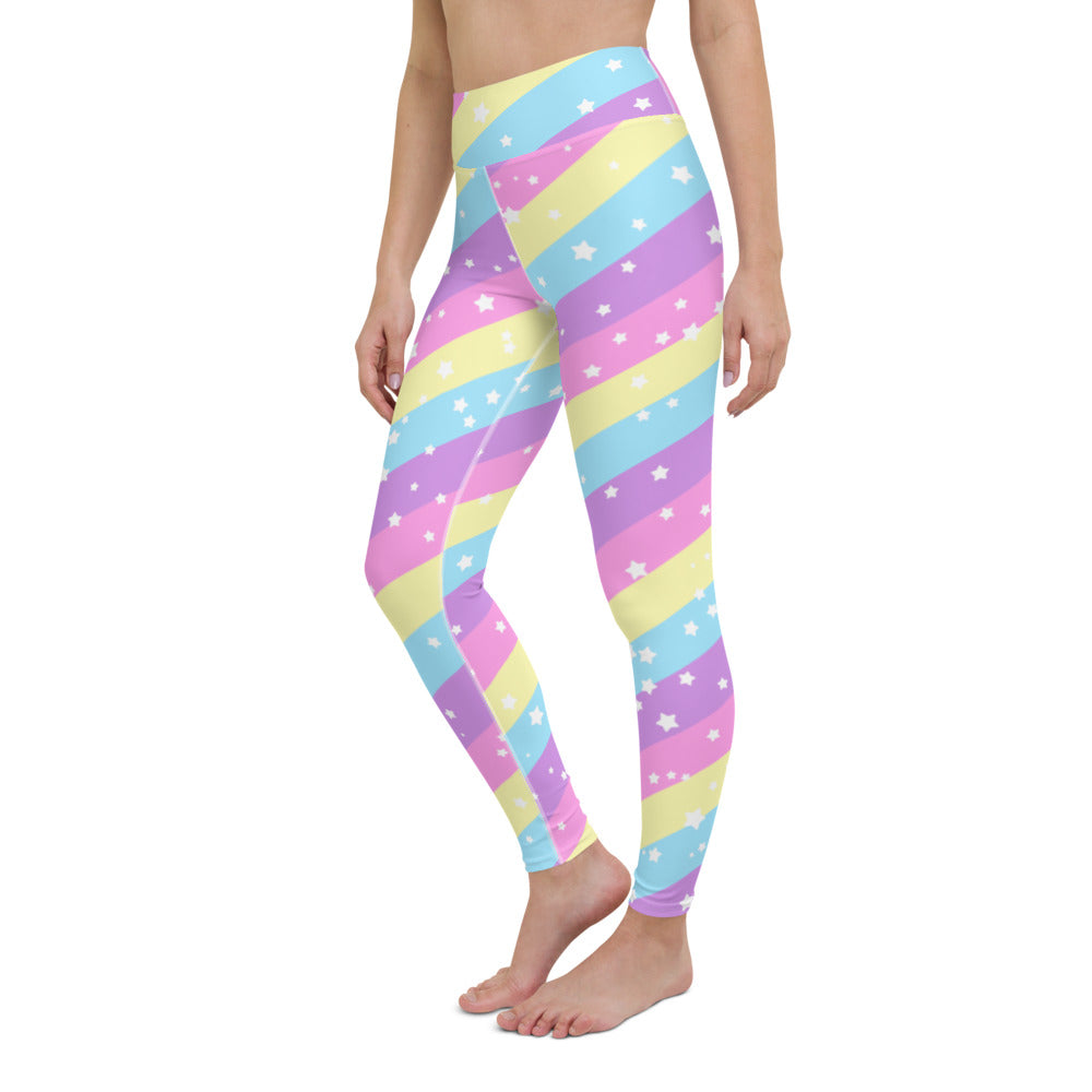Starry Party Rainbow Yoga Leggings