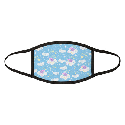 Shooting Star Clouds Blue Mixed-Fabric Face Mask