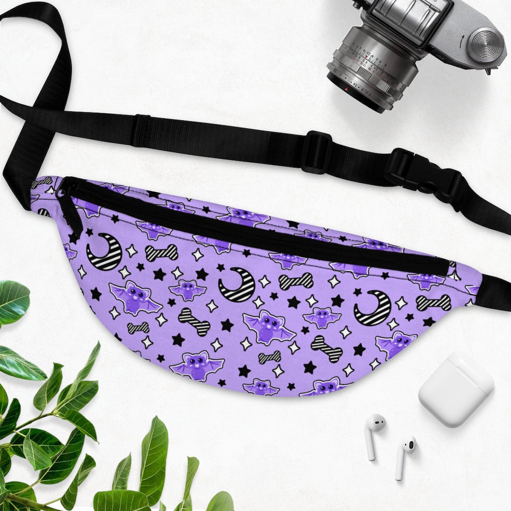 Magical Kawaii Spooky Bats Purple Fanny Pack