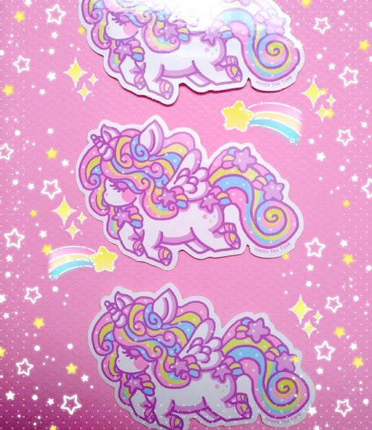 Magical Stardust Unicorn glossy vinyl sticker 3 inches