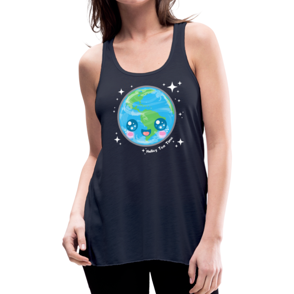 Kawaii Earth Women's Flowy Tank Top by Bella - navy