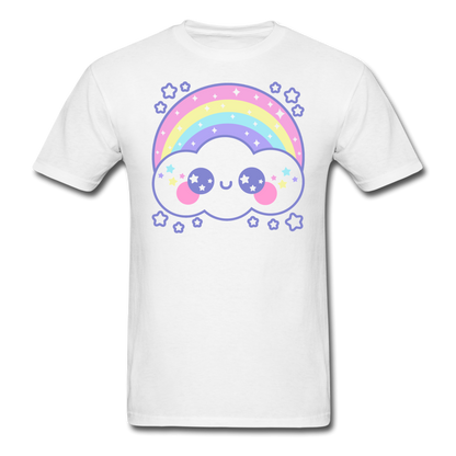 Happy Rainbow Cloud Unisex Classic T-Shirt - white
