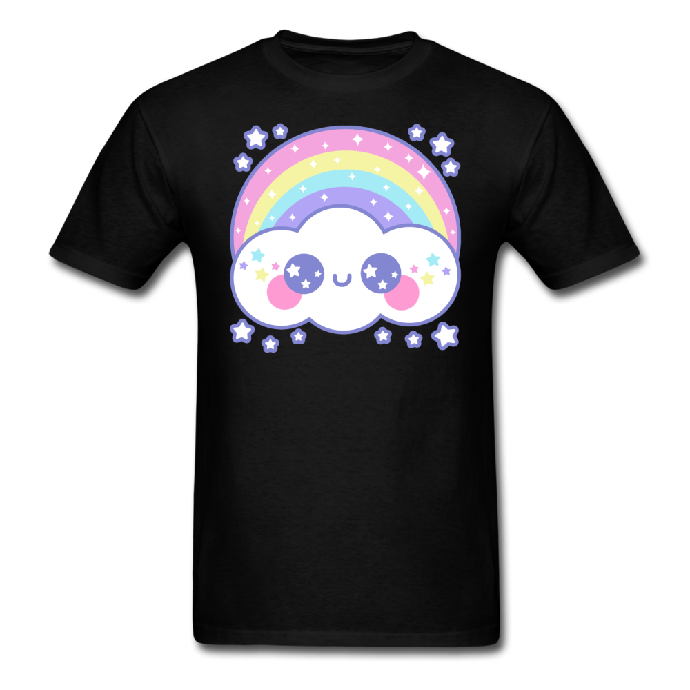 Happy Rainbow Cloud Unisex Classic T-Shirt - black