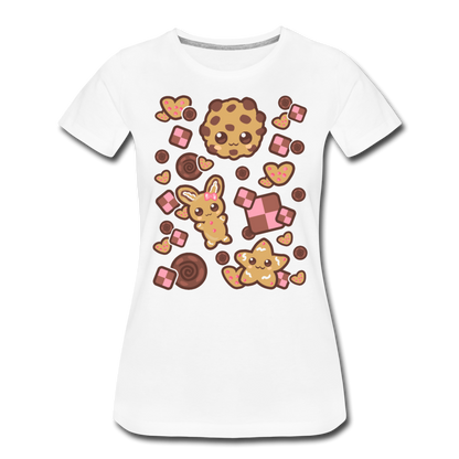 Kawaii Cookies Women’s Premium T-Shirt - white