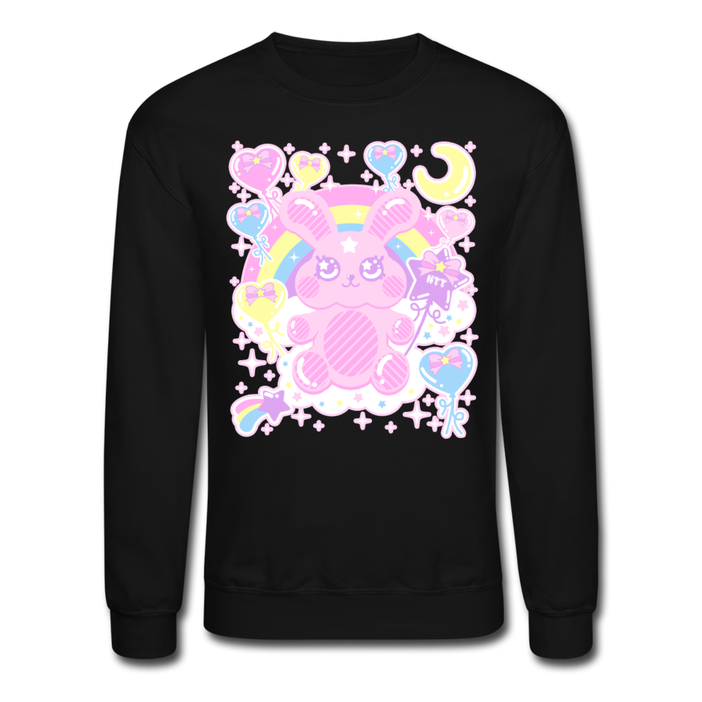 Bubblegum Bunny Unisex Crewneck Sweatshirt - black