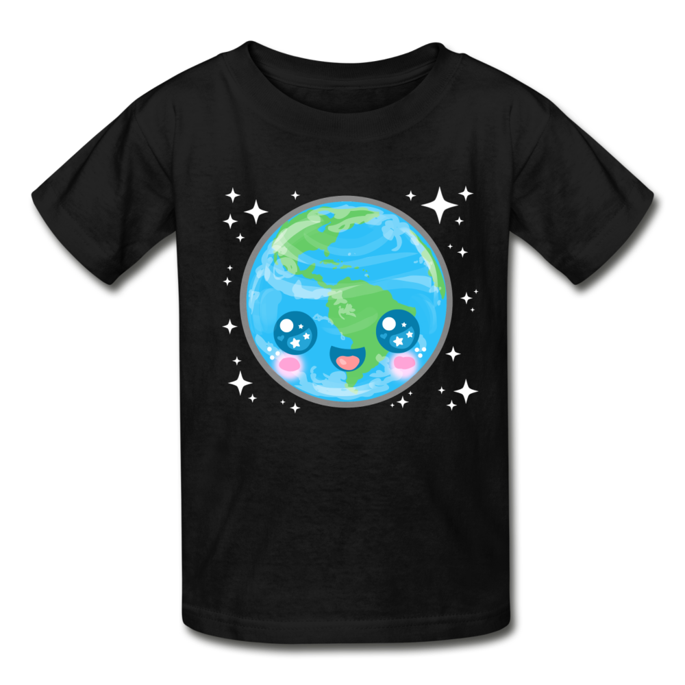 Youth Kawaii Earth T-Shirt - black
