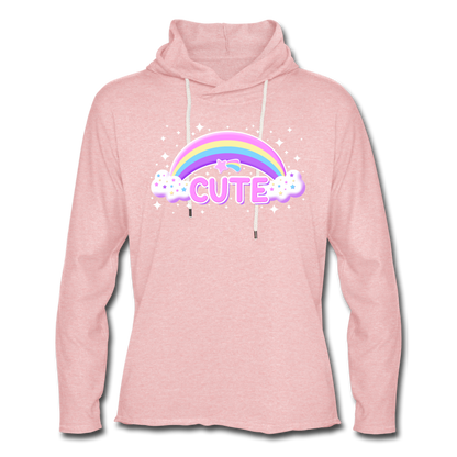 Rainbow Cute Magic Unisex Lightweight Terry Hoodie - cream heather pink